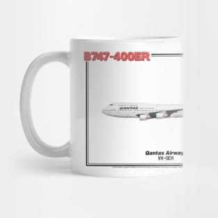 Boeing B747-400ER - Qantas Airways (Art Print) Mug